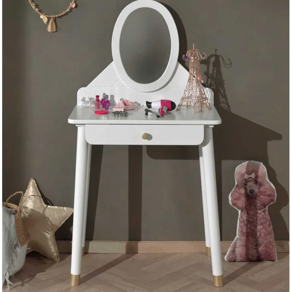 70x140x40 Schminkkonsole mit Spiegel & Schublade - Zimventa