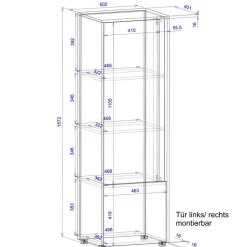 50x158x40 Schrank in Anthrazit mit Wildeiche - Ahilav