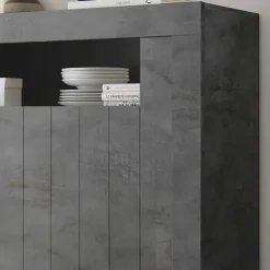 110x144x43 Schrank in Dunkelgrau Dekor - Zita