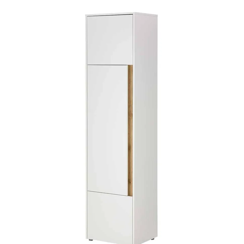50x200x40 Schrank in Weiß und Wildeiche NB - Nonessia