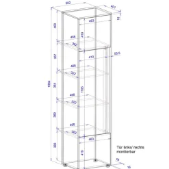 50x200x40 Schrank in Weiß und Wildeiche NB - Nonessia