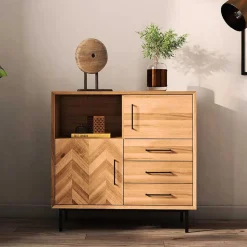 97x95x45 Schrank mit Fach & Schubladen & Türen - Kerfa