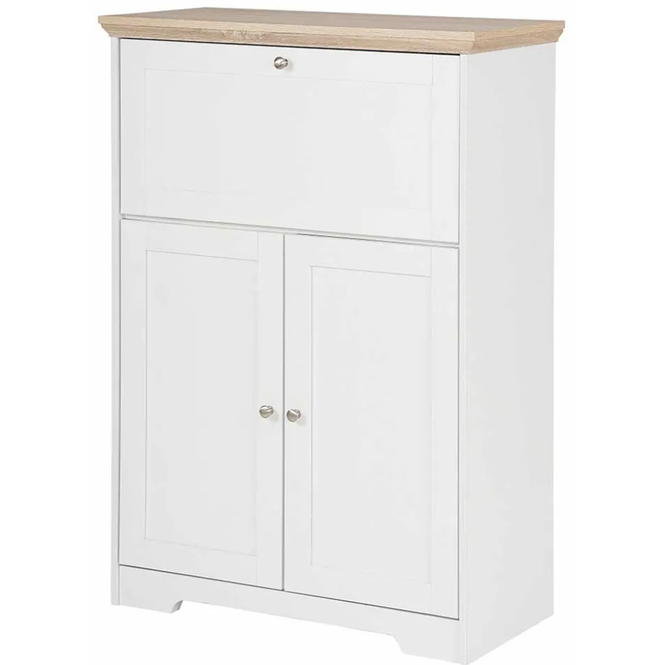 81x116x39 Schreibschrank Sekretär in Weiß - Akedra