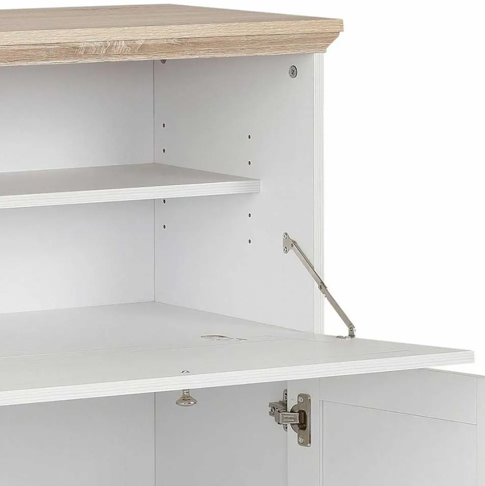 81x116x39 Schreibschrank Sekretär in Weiß - Akedra