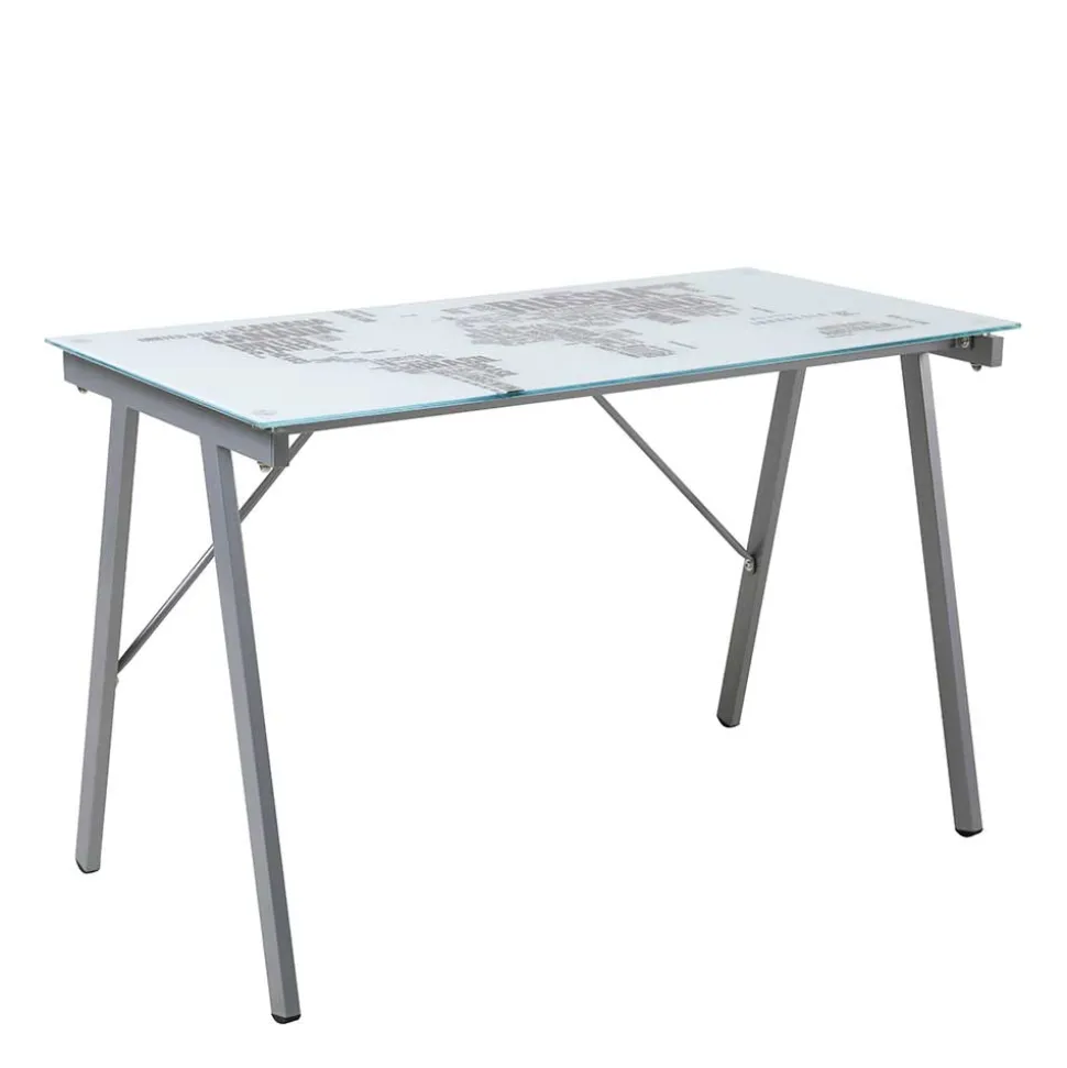 113x73x58 Schreibtisch aus bedrucktem Glas - Ugolina