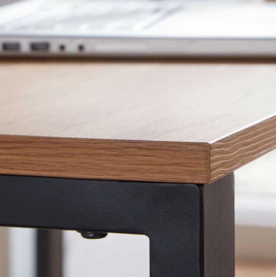 120x76x60 Schreibtisch in Eiche & Schwarz - Tiorondo