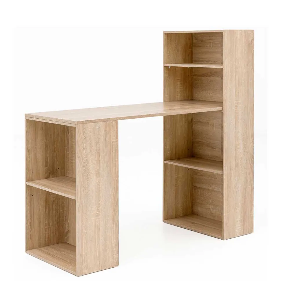 120x120x53 Schreibtisch mit 2 Regalen - Sunset