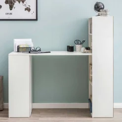 120x120x53 Schreibtisch Regal Kombi in Weiß - Ricana