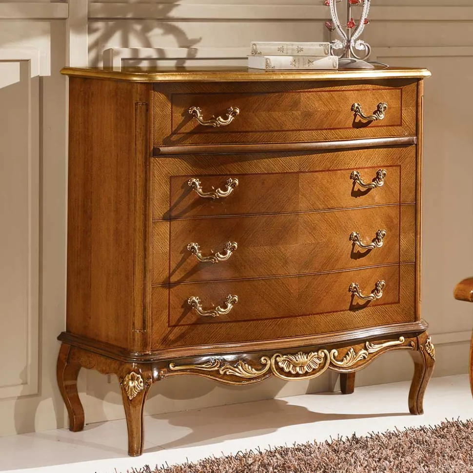 101x100x46 Schubladen-Kommode in Nussbaum - Aciara