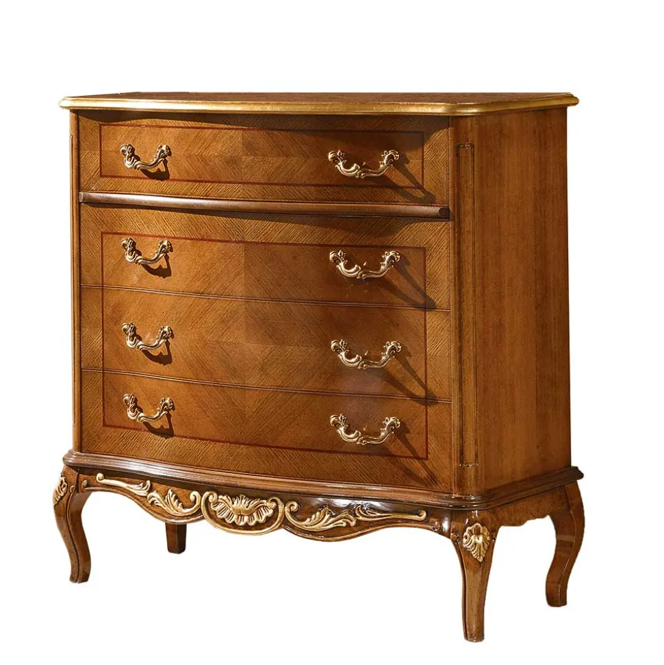 101x100x46 Schubladen-Kommode in Nussbaum - Aciara