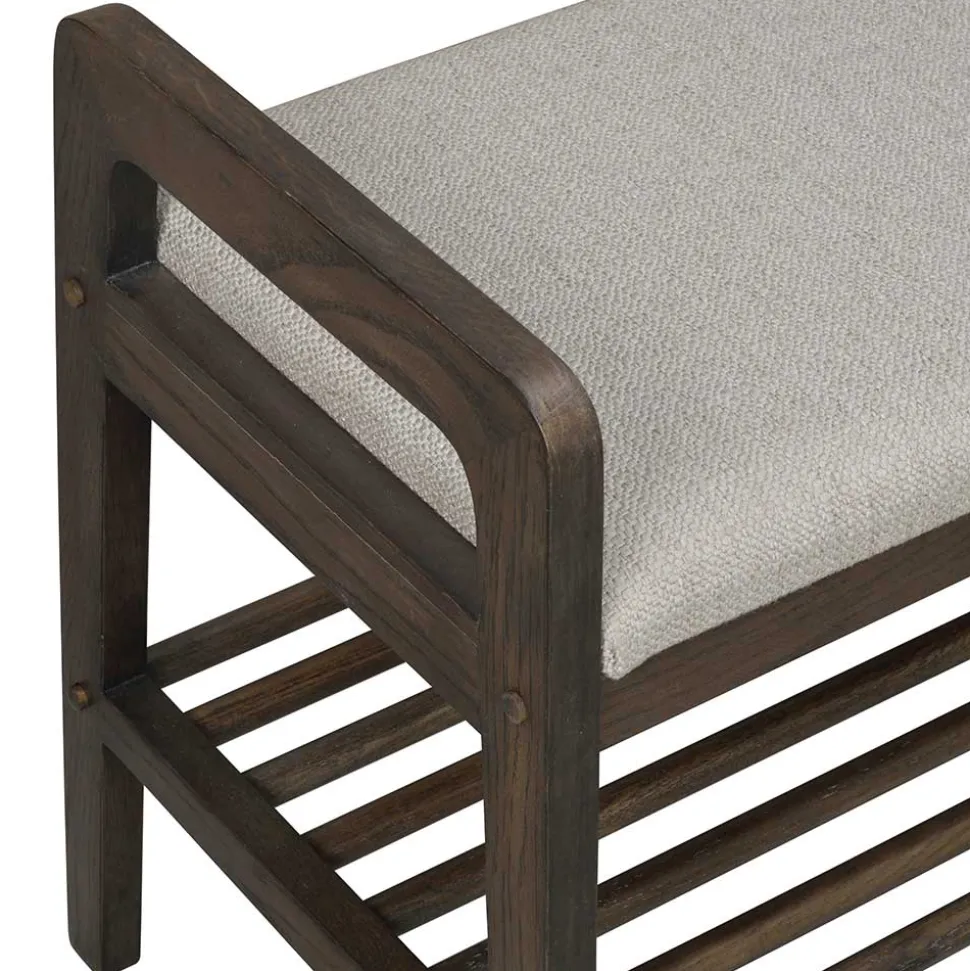 75x55x40 Schuhbank in Eiche Dunkelbraun - Cora