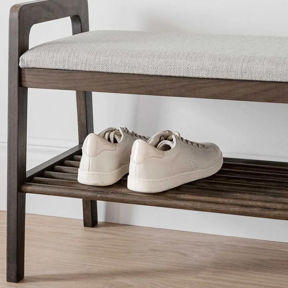 75x55x40 Schuhbank in Eiche Dunkelbraun - Cora