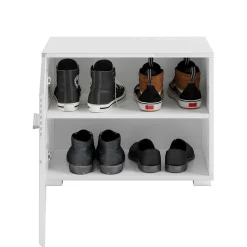 60x40x37 Schuhbank in Weiß Hochglanz - Sumatra