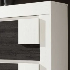 90x94x30 Schuhklapper in Weiß & Schwarzgrau - Celorma