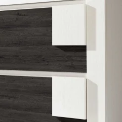 90x94x30 Schuhklapper in Weiß & Schwarzgrau - Celorma