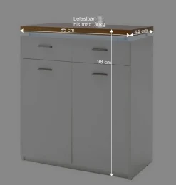 85x98x44 Schuhkommode mit 8 Einlegeböden - Nusenia