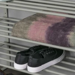 70x49x29 Schuhregal aus Stahl in Graugrün - Citro