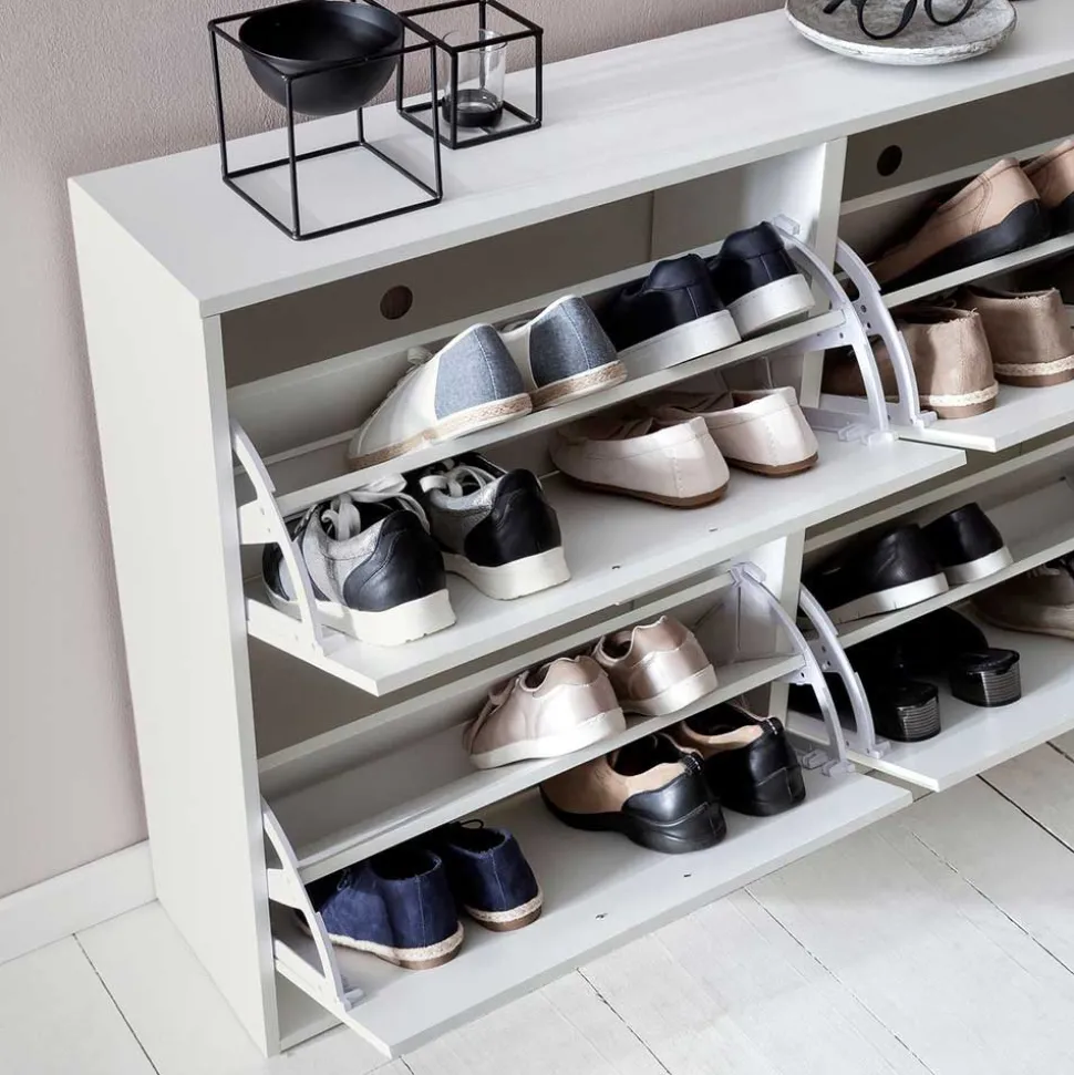 120x81x24 Schuhschrank mit 4 Klappen - Tudan