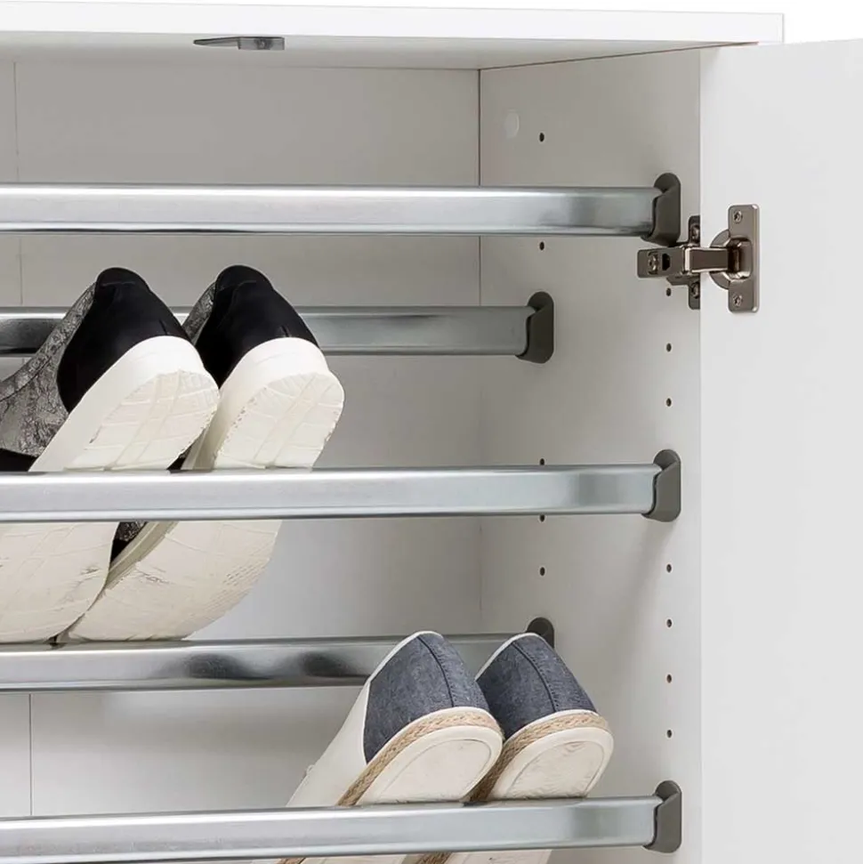 65x164x30 Schuhschrank mit Doppeltür in Weiß - Yoco