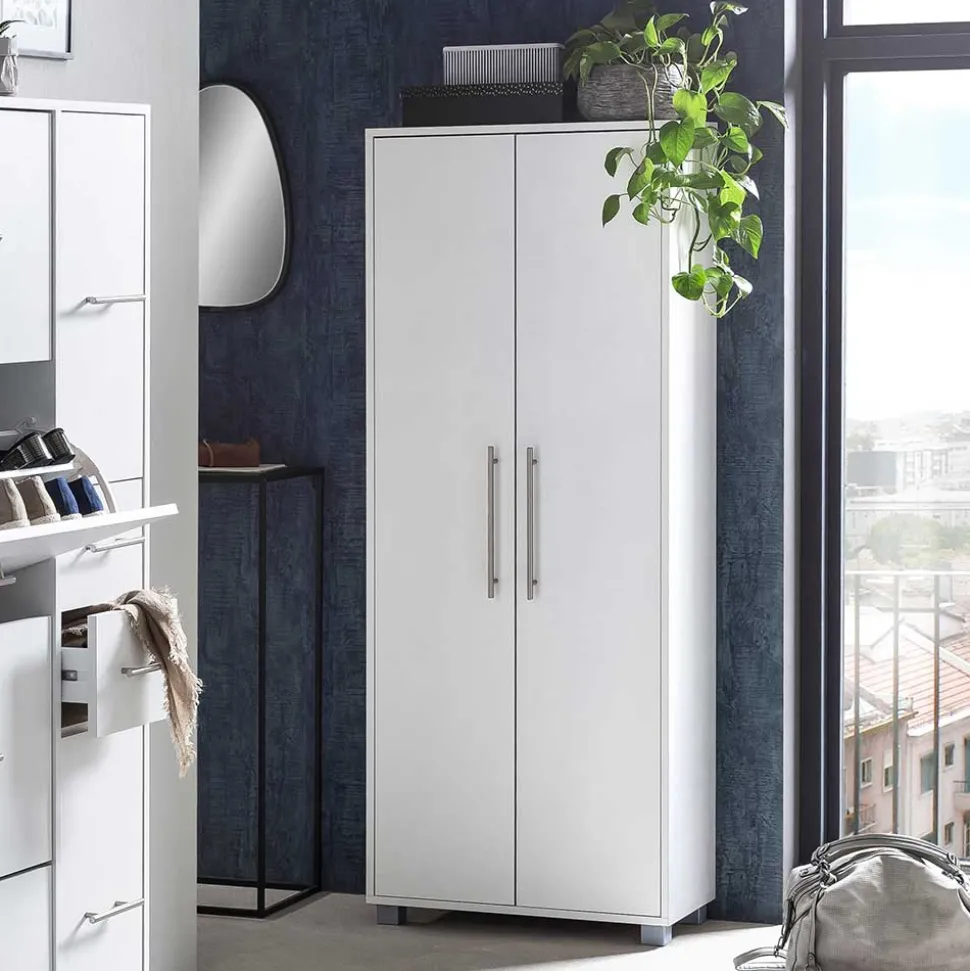 65x164x30 Schuhschrank mit Doppeltür in Weiß - Yoco