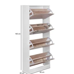 60x15x24 Schuhschrank mit vier Klippfächern - Melks