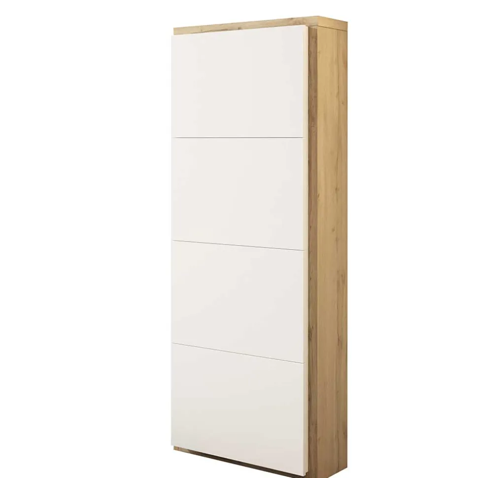 60x154x27 Schuhschrank mit vier Klappfächern - Cernal