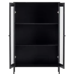 100x155x40 Schwarze Vitrine mit Doppeltür - Neptunus
