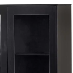 100x155x40 Schwarze Vitrine mit Doppeltür - Neptunus