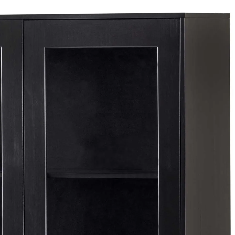 100x155x40 Schwarze Vitrine mit Doppeltür - Neptunus