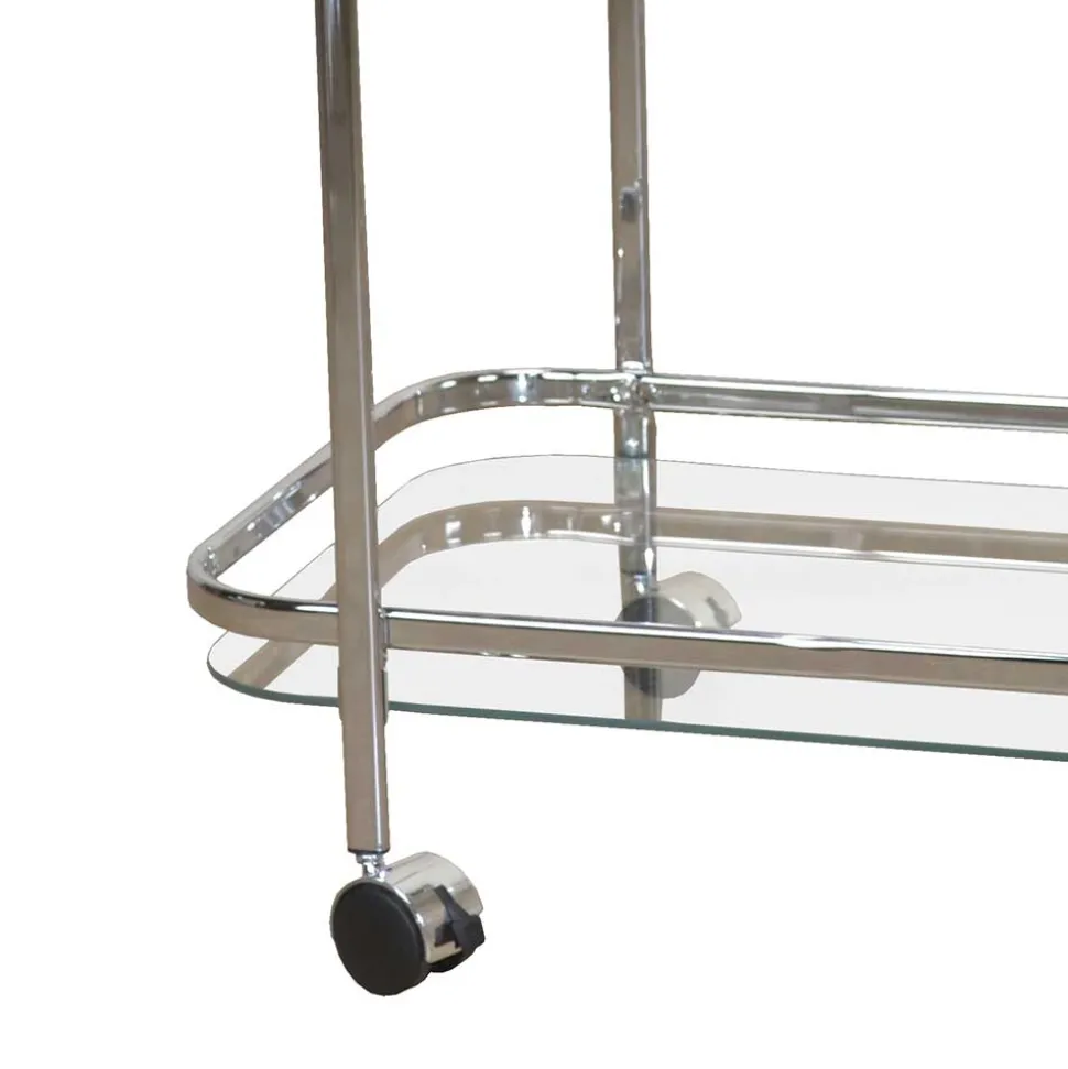 69x75x44 Servierwagen aus Glas & Chrom - Malga