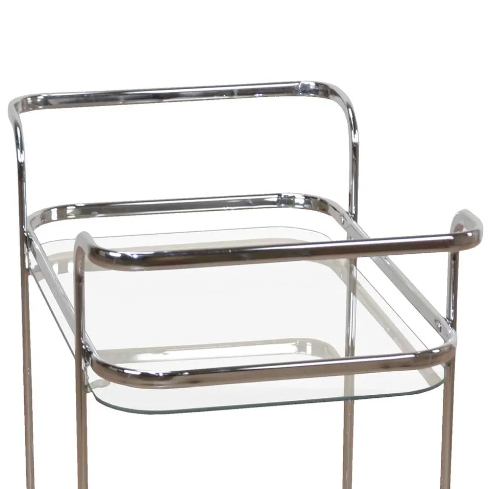 69x75x44 Servierwagen aus Glas & Chrom - Malga
