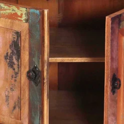 80x80x40 Shabby Chic Kommode in Braun Bunt - Jamaica