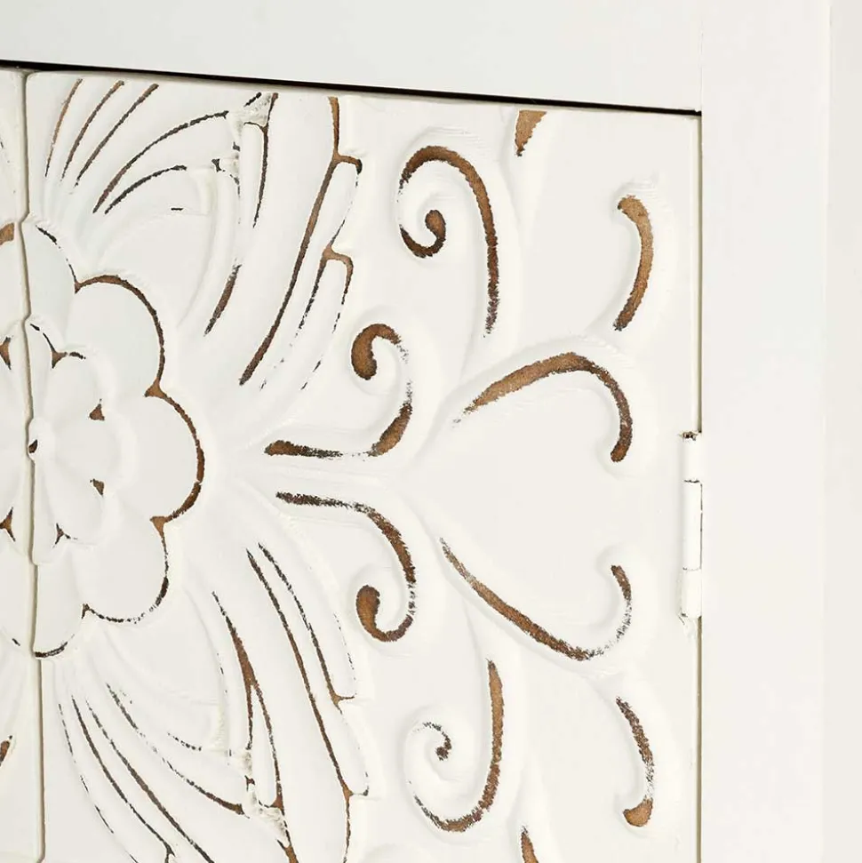 50x121x36 Shabby Chic Schrank mit Ornament Muster - Acacio