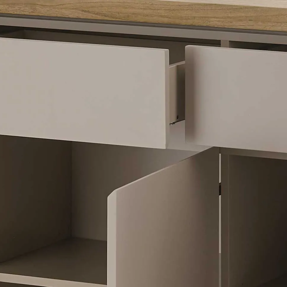 200x86x40 Sideboard Anrichte in Taupe & Akazie - Anja