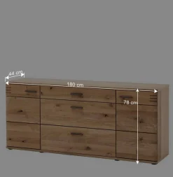 180x78x44 Sideboard mit Furnier Eiche Bianco - Crupean