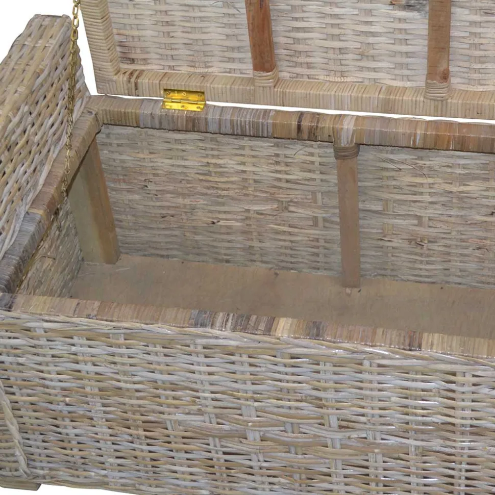 90x51x45 Sitztruhe aus Rattan Geflecht - Oleda