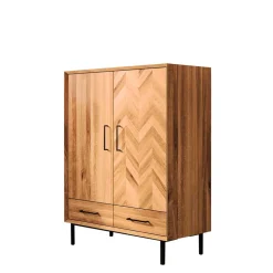 97x125x45 Skandi Highboard aus Wildeiche - Kerfa