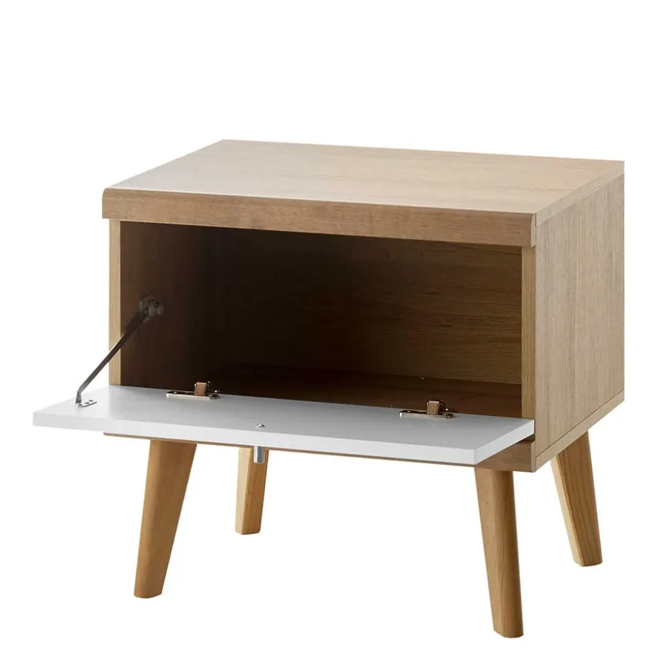 54x50x40 Skandi Nachtkommode mit Klappe - Cablos