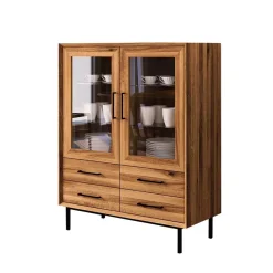 97x125x45 Skandi Vitrine mit vier Schubladen - Kerfa