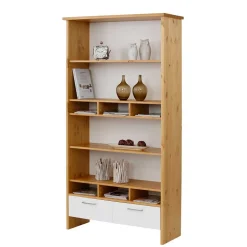 102x188x39 Standregal in Weiß & Honig - Enjes