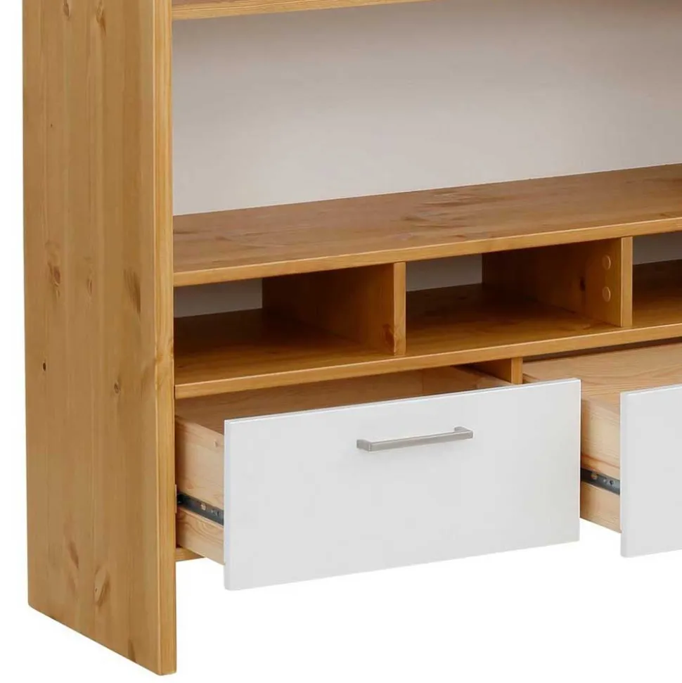 102x188x39 Standregal in Weiß & Honig - Enjes