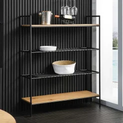 110x129x34 Standregal mit vier Ablagen in Natur - Zavias