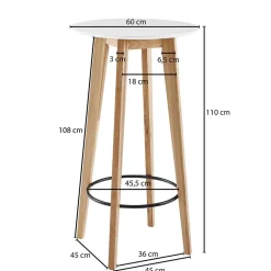 60x110x60 Stehtisch im Skandi Design - Duno