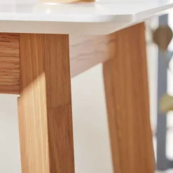 61x110x61 Stehtisch quadratisch mit Fußablage - Soveca