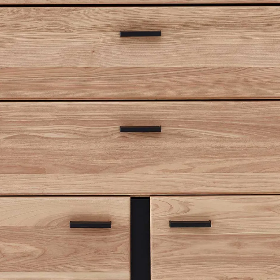 90x124x38 Teilmassiver Büroschrank modern - Emly