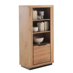 72x142x40 Teilmassives Regal mit drei Fächern & Tür - Vlacoma