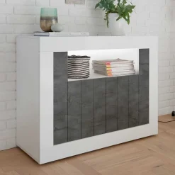 110x86x43 Türen Kommode in Grau Dekor - Voskala