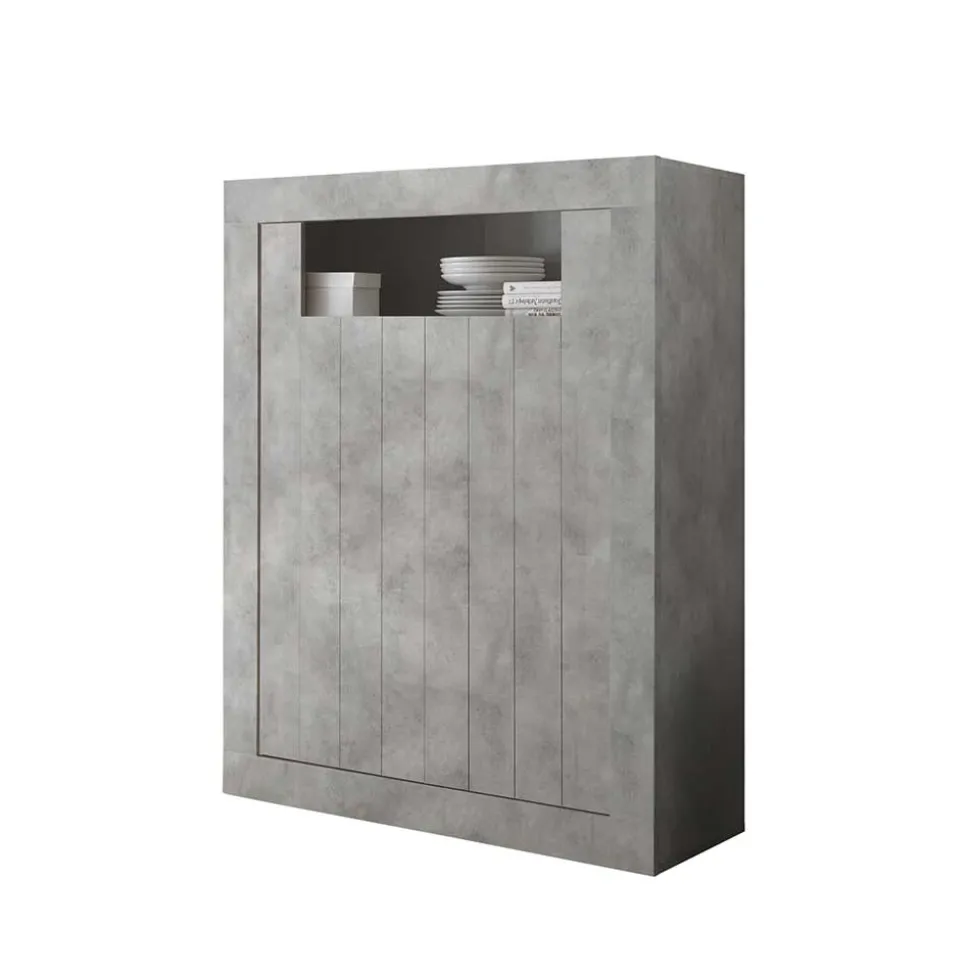 110x144x43 Türen-Highboard in Beton Dekor - Eman