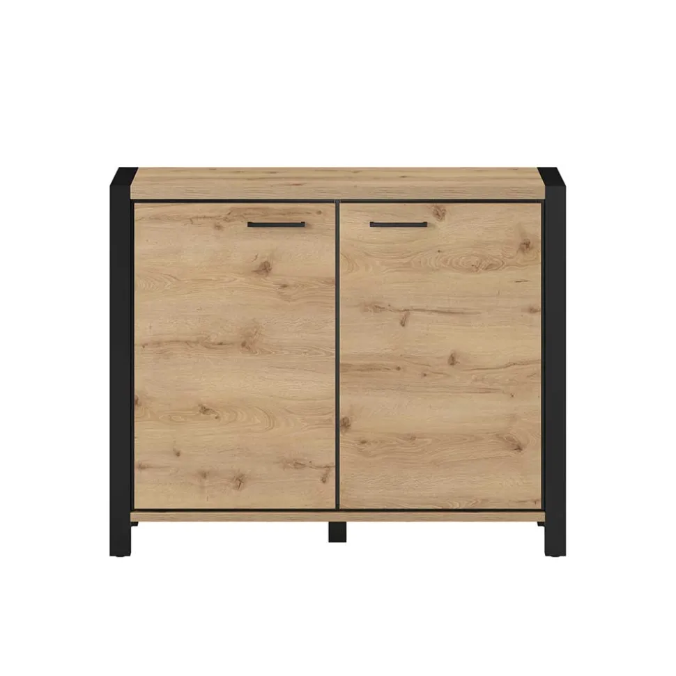112x91x41 2-türige Kommode mit Metallgriffen - Zavorra