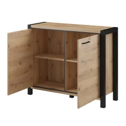 112x91x41 2-türige Kommode mit Metallgriffen - Zavorra